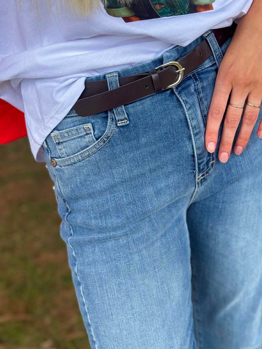 Jeans med belte