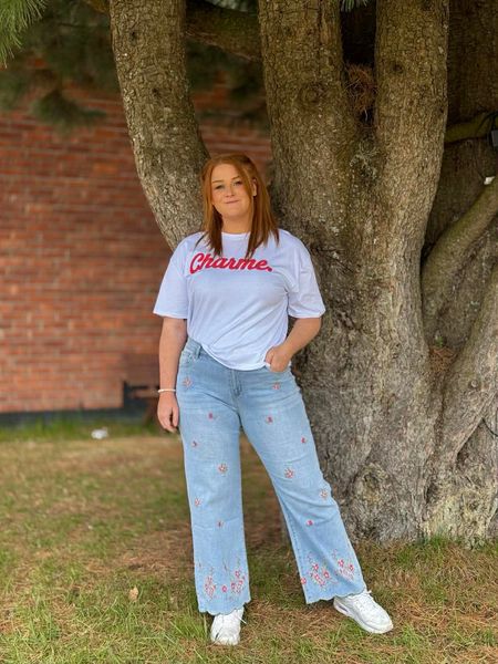 Hovedbilde Jeans med blomstrer 