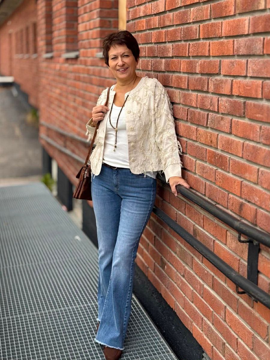 Jeans med belte